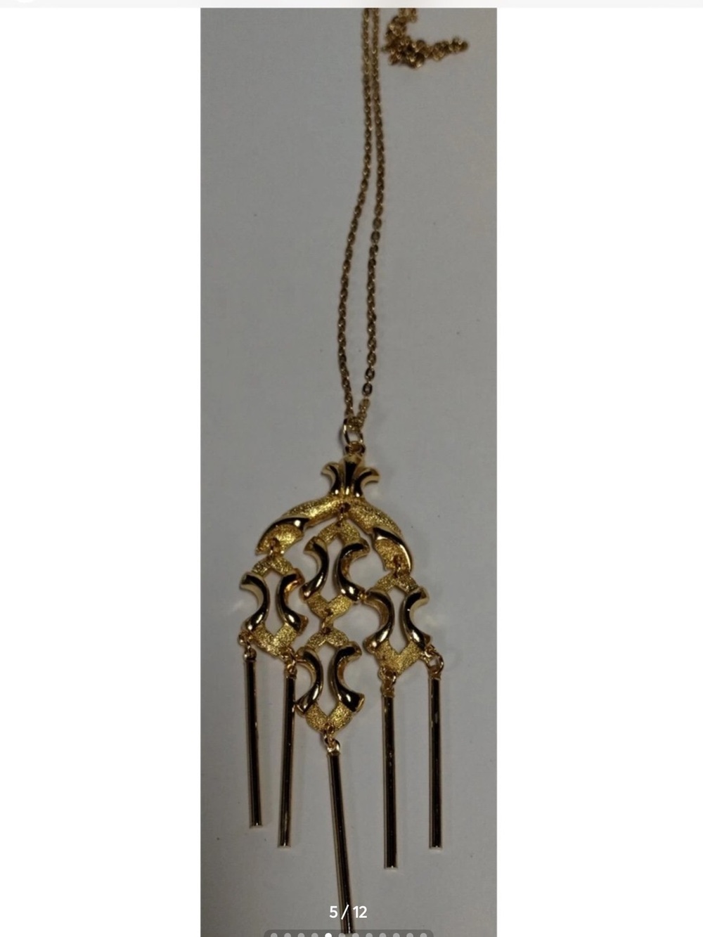 Drop Pendant JJ signed JEWELRY CHIME NECKLACE 1pc VINTAGE 1980’s NOS signed JJ